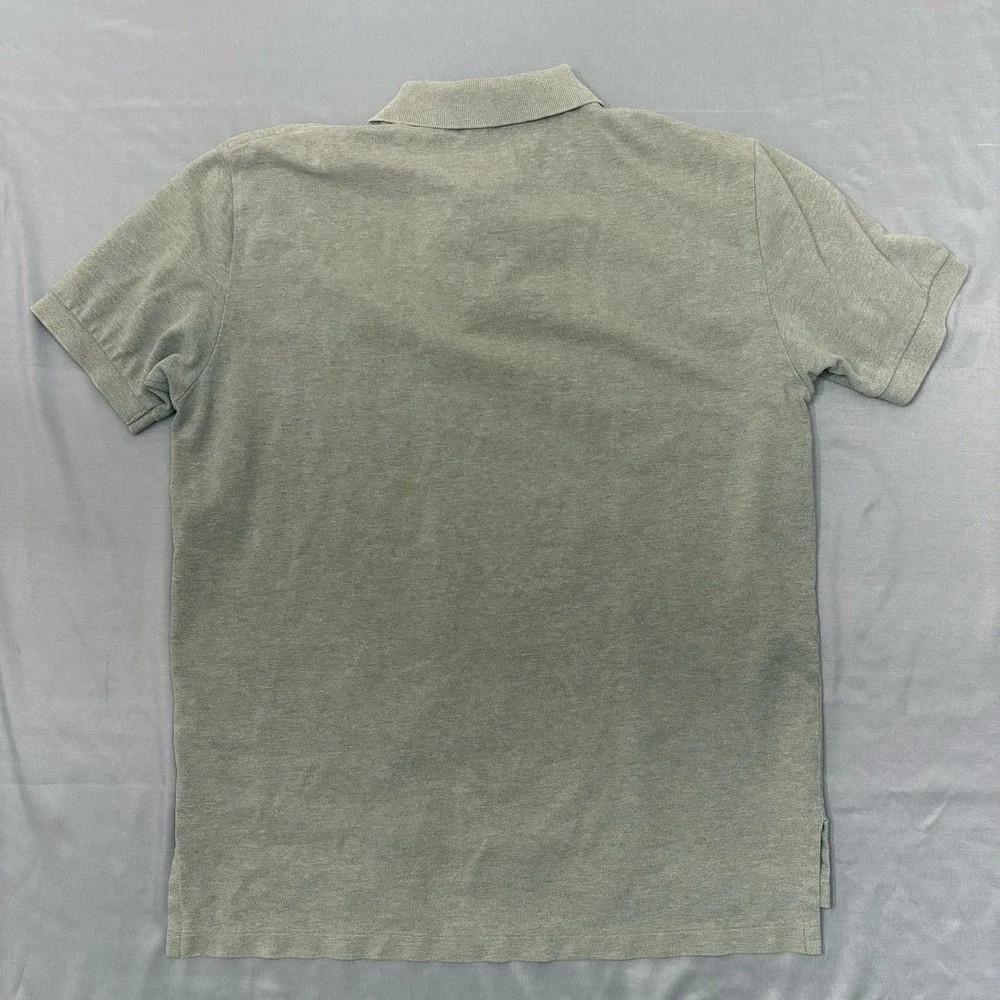 Vtg Polo By Ralph Lauren Polo Shirt Short Sleeve Solid Olive Gray Mens Sz L USA